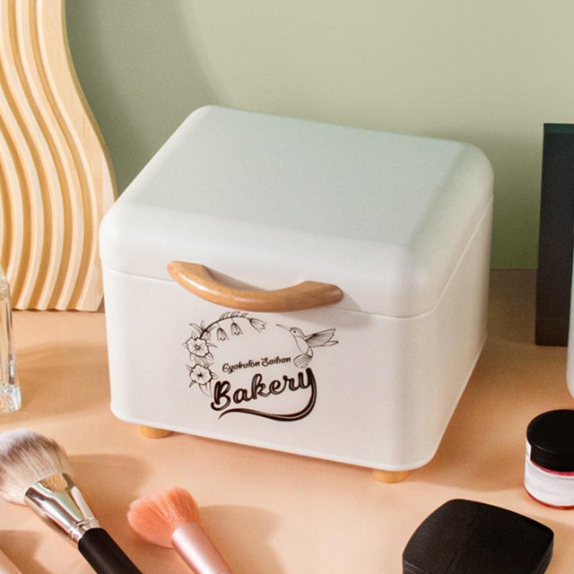 Contenedor de pan Soledad con tapa abatible cesta dispensadora rústico para aperitivos