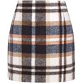 thumbnail image 2 of Womens Wool Plaid Mini Skirt Fall Winter High Waisted Bodycon Pencil Skirt, 2 of 6