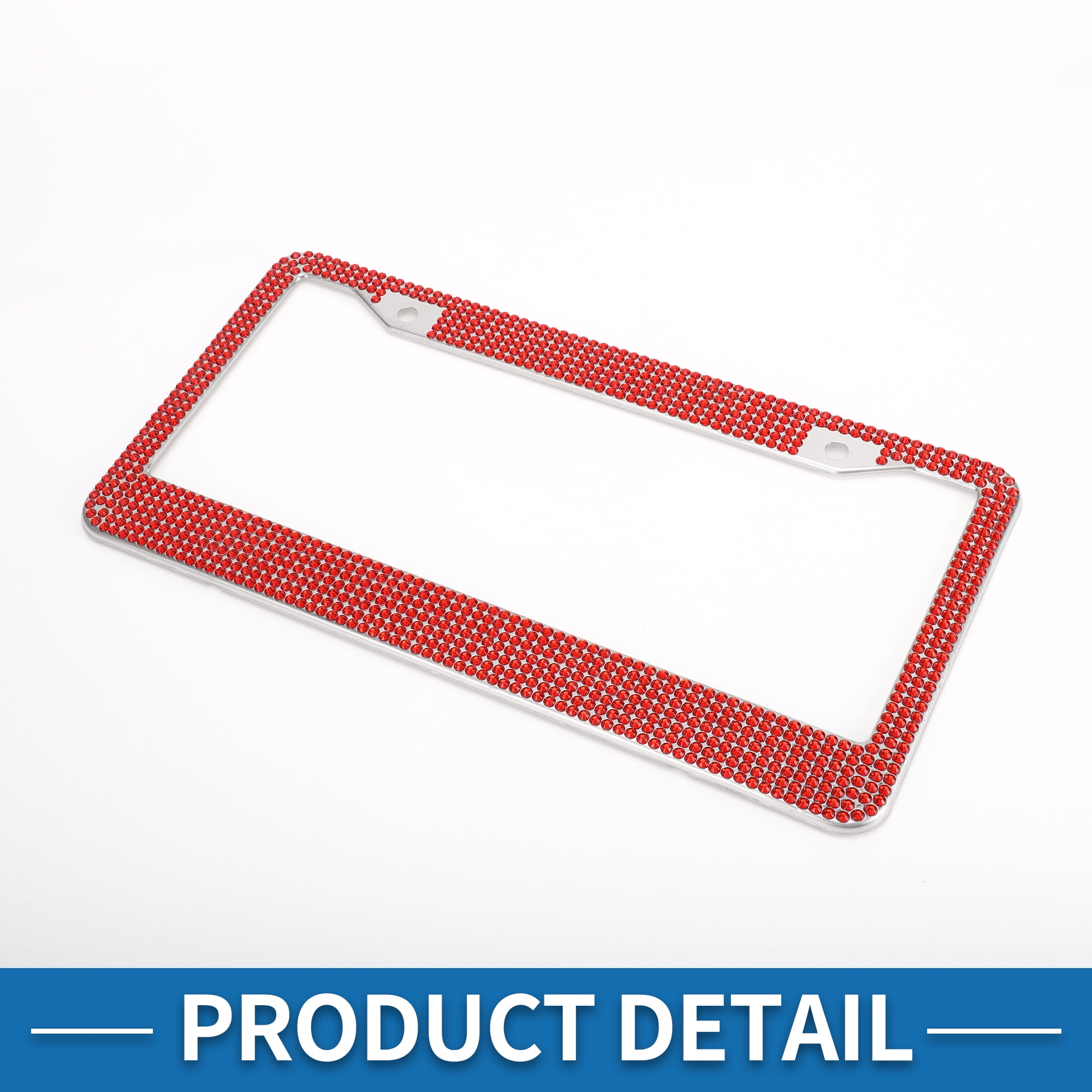 Unique Bargains Stainless Steel License Plate Holder with Round Holes Red