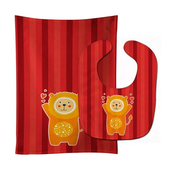 Lion Love Baby Bib & Burp Cloth