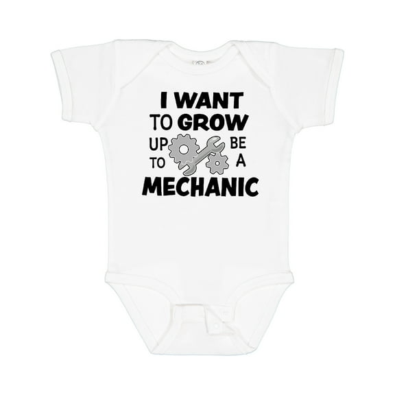 Inktastic I Want to Grow Up to Be a Mechanic Boys or Girls Baby Bodysuit