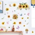 thumbnail image 1 of Adhesivos de pared de PVC con forma de girasol y mariposa, 30 x 90 cm, autoadhesivos, 1 of 3