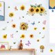 thumbnail image 1 of Adhesivos de pared de PVC con forma de girasol y mariposa, 30 x 90 cm, autoadhesivos, 1 of 3