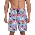 thumbnail image 1 of Balery Bees And Daisies Striped Pantalones cortos de pijama de punto de algodón para hombre con cinturilla y bolsillos-Medium, 1 of 6