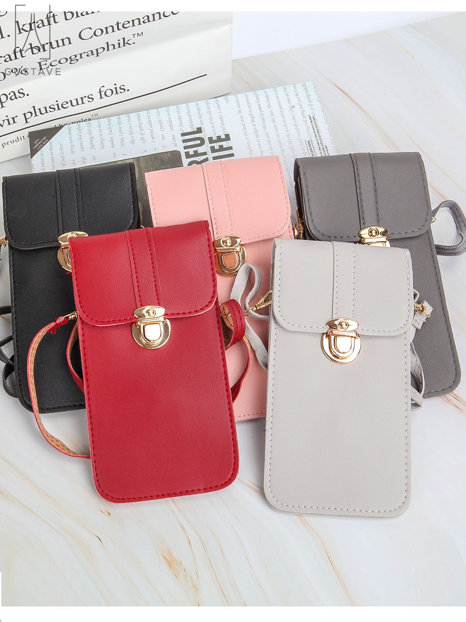 Fancy Smile Women Leather Phone Bag Personalize Letters Mini Female  Crossbody Purse Pouch Custom Initials Mobile