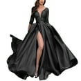 thumbnail image 2 of Evening Dresses for Women Holiday Party Dresses for Women Dress Evening Party Five-Point Ruched Dress Bronzing Big Party Robe Clubwear Dress Elegant Casual Fashion Dress, 2 of 8