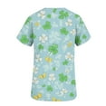thumbnail image 5 of Perfectbot Women's St. Patrick's Day Scrub Top Shamrock Printed V-Neck Short Sleeve Nursing Uniform, 5 of 6