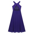 thumbnail image 5 of Manyakai Kids Girls Floral Lace Chiffon Sleeveless Bridesmaid Wedding Party Maxi Flower Girl Dress Purple 6, 5 of 6