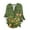 Army Green, variant on Miqool Women's Retro Floral Print Boho Tops Dressy Casual V Neck Buttons Ruffled 3/4 Sleeve Blouses Summer Vacation Beach Shirts