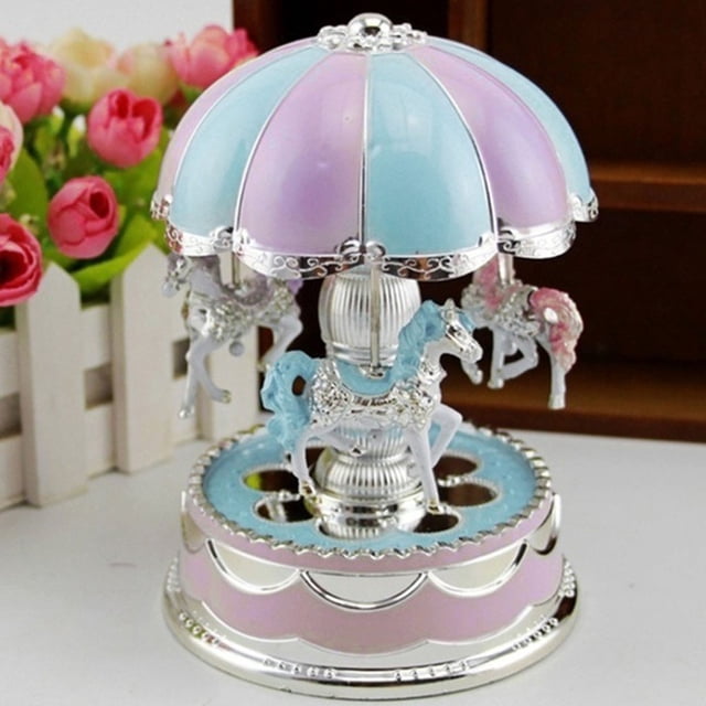 DPTALR Kids Girls LED Carousel Light Music Box Birthday Gift Musical Toy