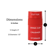 Pill Crusher Cutter and Grinder Combo with Drinking Cup Storage by easycare