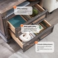 thumbnail image 5 of OKD Farmhouse Nightstand, 3 Drawer Wood Side Table with Charging Station for Bedroom, Living Room, Dark Rustic Oak, 5 of 8