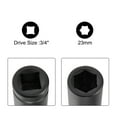 thumbnail image 3 of Uxcell Deep Impact Socket 3/4" Drive 23mm 6Point Chrome Molybdenum Steel Black, 3 of 5