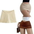 thumbnail image 2 of Womens Miniskirt Built in Shorts Summers Short Skirt Casual Low V Waist Bodycon Minis Skirt Beach Skirts Raves Outfits, 2 of 9
