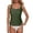 A-Army Green65, variant on Women Tankini Tops Full Coverage Removable Pads Long Ruched Swimwear Tops Seaside Vacation Pool Bathing Suit Tops