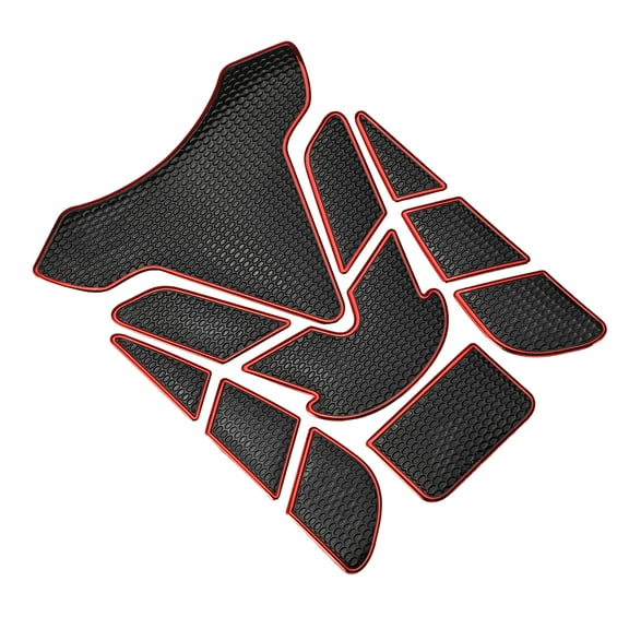 Universal 3D Motorcycle Gas Tank Decal 7.68''x5.63'' Fuel Oil Gas Tank Pad Protector Sticker Black Red