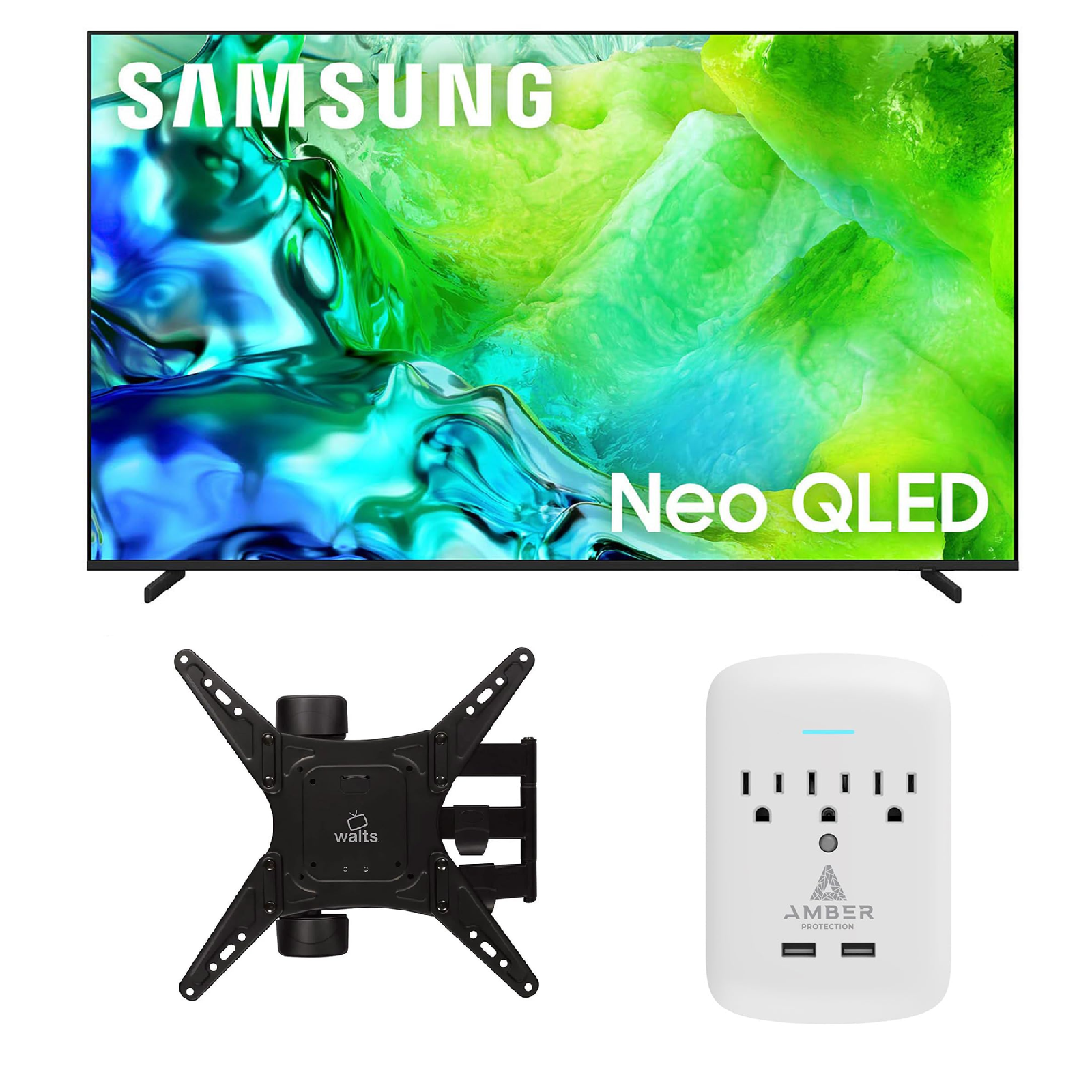 Samsung QN55QN80H TV with FULL-MOTION-MOUNT-32-65 and 3-OUTLET-SURGE (2026)