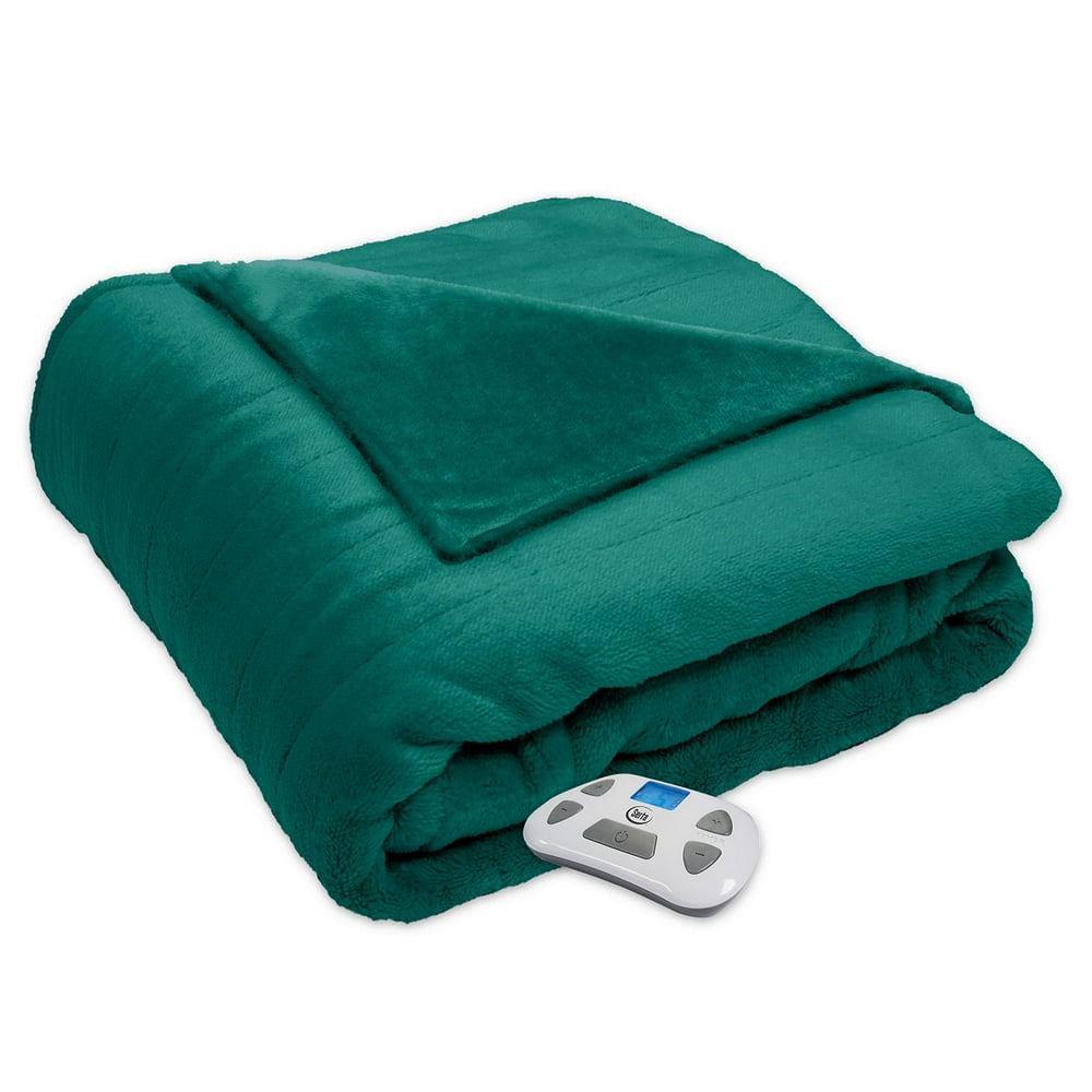 Serta Silky Plush Electric Heated Warming Blanket