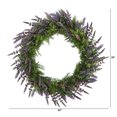 thumbnail image 2 of Nearly Natural 24" Lavender Artificial Wreath, Green, 2 of 4