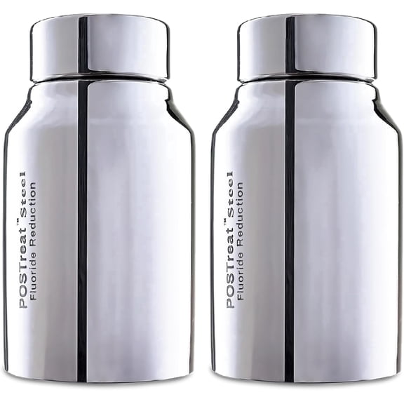 POSTreat Steel Fluoride Reduction Elements (Set of 2 Elements) AISI 304 Stainless Steel PF-2, Removes >95% of Fluoride, Compatible with Black Berkey Filter Elements.