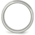 thumbnail image 3 of Chisel Stainless Steel Brushed and Polished 8.2mm Grooved Edge Band - Ring Size 8.0, 3 of 8