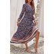 thumbnail image 3 of Vestido maxi de manga larga para mujer - Cuello en V Casual Botón abajo Estampado floral bohemio Vestidos largos de otoño Xemadio WMZL-2296-19, 3 of 6