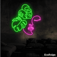 thumbnail image 4 of Craftnamesign Monstera Leaves Neon Sign,Face Line LED Sign,Girl Room Decor, 4 of 4