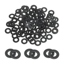 100 Pcs M3 304 Stainless Steel Flat Washers, 3.2mm ID x 6.7mm OD x 0.4mm Thick Black Zinc Plated Metal Washers
