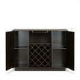 thumbnail image 3 of ACME Hazen Rectangular Wood Server with Wine and Stemware Rack in Espresso, 3 of 7