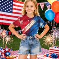 thumbnail image 6 of CCRFTGI American Flag Shirts for Kids Boys Girls Size 7 Patriotic Casual 4th Of July American Flag Striped Outfits July 4th Celebration Summer Shirts 1776 T-Shirts Red 3-4 Years, 6 of 6