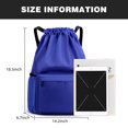 thumbnail image 2 of Bopika Drawing Sport Backpack with Shoes Compartment for Adult Swimming, Basketball, Gym, Navy Unisex, 2 of 7