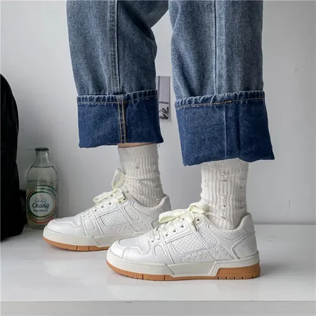 

Yishow-AA Breathable White Lace Up Sports Shoes Lightweight Thick Sole Platform Skateboard Shoes Women‘s Footwear