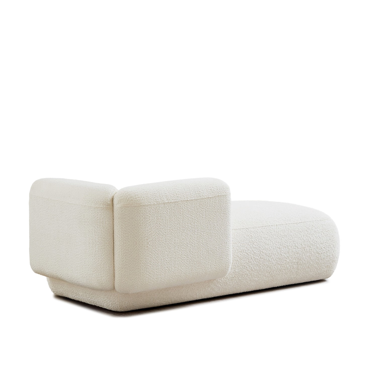 Hommoo 64" Boucle Upholstered Chaise Lounge Chair, Modern Tufted Leisure Sofa Chaise Sofa for Living Room, with Right Arm, Cream