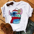 thumbnail image 5 of Camiseta navideña con dibujos animados de Lilo y Stitch para mujer, remera con estampado de Stitch, playera de manga corta con estampado Y2k, camisetas de calle para mujer, 5 of 5