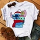 thumbnail image 5 of Camiseta navideña con dibujos animados de Lilo y Stitch para mujer, remera con estampado de Stitch, playera de manga corta con estampado Y2k, camisetas de calle para mujer, 5 of 5