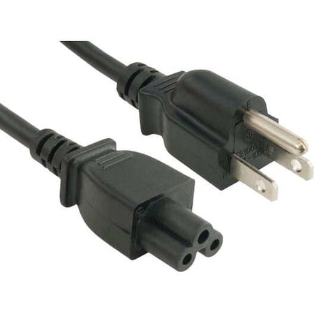 UPC: 0762047516721 | ENET 5-15P to C5 Black 15ft 3-Prong Laptop/Notebook Power Cord 18 AWG NEMA IEC-320 5-15P to IEC-320 C5