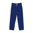 thumbnail image 4 of Sigee Navy Blue Print Men's Pajama Pants - Soft Lounge Sleep Bottoms with Elastic Waistband and Pockets-Small, 4 of 9