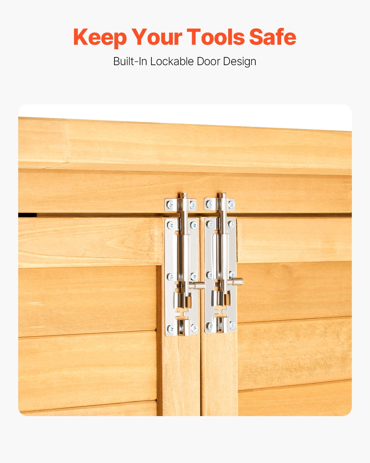 KFFKFF Exterior Storage Unit 55 x 67.5", Spacious Wood-Based Outdoor Storage Shed with Weatherproof Top and Sturdy Metallic Structure, Garden Equipment Storage Hut with Shelving & Grounding