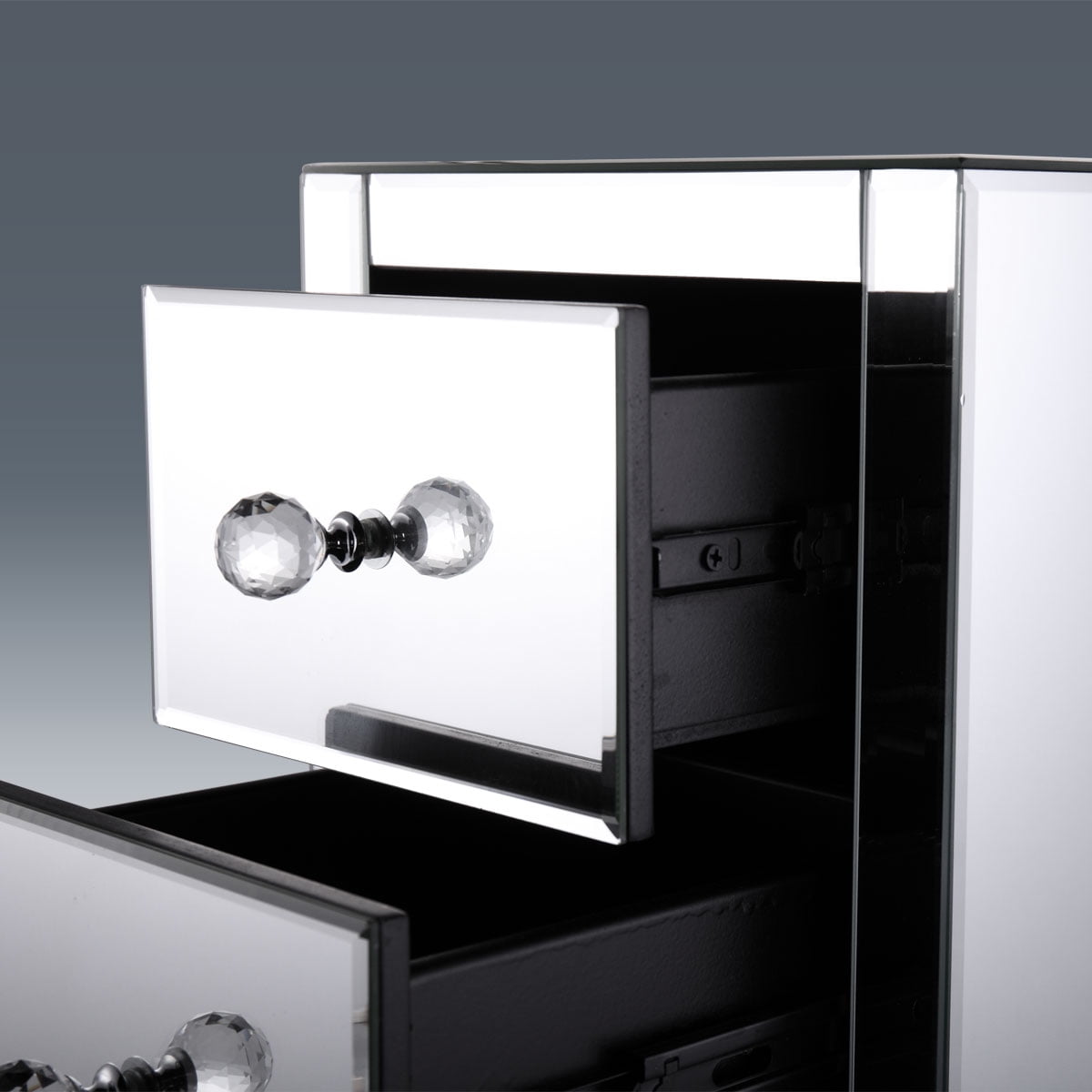 Lowestbest Durable Bedside Table, Mirrored Nightstand Organizer, Nightstand w/ 2 Storage Drawer, End Table Storage Cabinet for Bedroom, Sliver Lowestbest Durable Bedside Table, Mirrored Nightstand Organizer, Nightstand w/ 2 Storage Drawer, End Table Storage Cabinet for Bedroom, Sliver