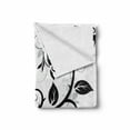 thumbnail image 2 of Gothic Soft Flannel Fleece Throw Blanket, Ornate Swirling Branches Roses Garden Flower Grunge Style European, Cozy Plush for Indoor and Outdoor Use, 50" x 60", Vermilion Black White, by Ambesonne, 2 of 6