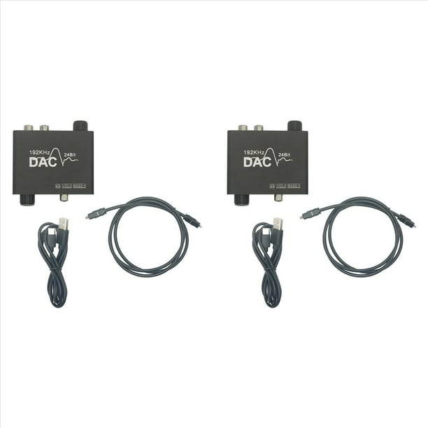 2X Convertidor de 192 KHz Toslink Coaxial ÓPtico Digital una AnalóGico L/R Adaptador Convertidor de Audio de 3,5 mm con Control de Volumen