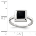 thumbnail image 2 of 925 Sterling Silver Onyx Ring Natural Stone Shell Wood, 2 of 6