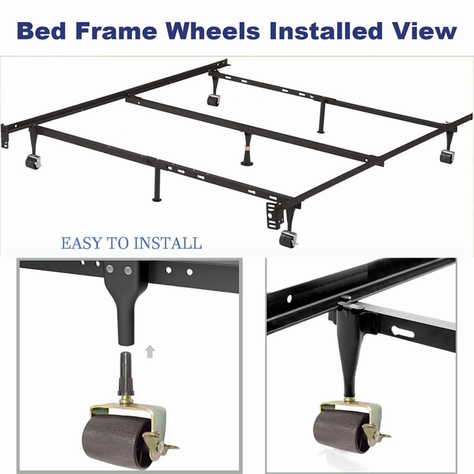 Bed Casters, Bed Frame Wheels Rollers for Bed Replacement Parts Heavy Capacity Bed Roller Wheels with Brakes