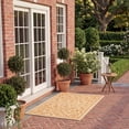 thumbnail image 3 of Safavieh Courtyard Nanda Botanical Indoor/Outdoor Area Rug, Natural/Terracotta, 6'7" x 6'7" Square, 3 of 9