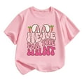thumbnail image 2 of Toddler Girl T-Shirts Little Kids Spring Summer Casual Short Sleeve T Shirt Easter Cartoon Bunny Letter Printed Round Neck Comfortable Children's Wear Comfy Sports Dailywear Adorable Tees, 2 of 4