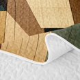 thumbnail image 5 of Castle Fairy Mid Century Vintage Geometric Quilt King 3 Pieces,Boho Retro Aesthetics King Coverlet Set,Rust Teak Teal,1 Bedspread and 2 Pillowcases, 5 of 7