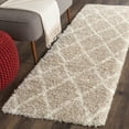 thumbnail image 6 of SAFAVIEH Montreal Vesela Geometric Diamonds Shag Runner Rug, Ivory/Grey, 2'3" x 7', 6 of 8