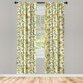 thumbnail image 3 of Ambesonne Green Orange Curtains, Orange Branch, Pair of 28"x63", Fern Green Orange Yellow, 3 of 5