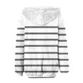 thumbnail image 5 of Women's Fashionable Casual Zippered Hooded Striped Printed Drawstring Furry Sweatshirt Jacket, Classic Stripes Pattern,White,L, 5 of 5