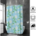 thumbnail image 4 of Coolnut Bath Shower Curtain Liners Daisy White Flowers on Cyan Background 72x72in Polyester Waterproof with 12 Curtain Hooks, 4 of 6